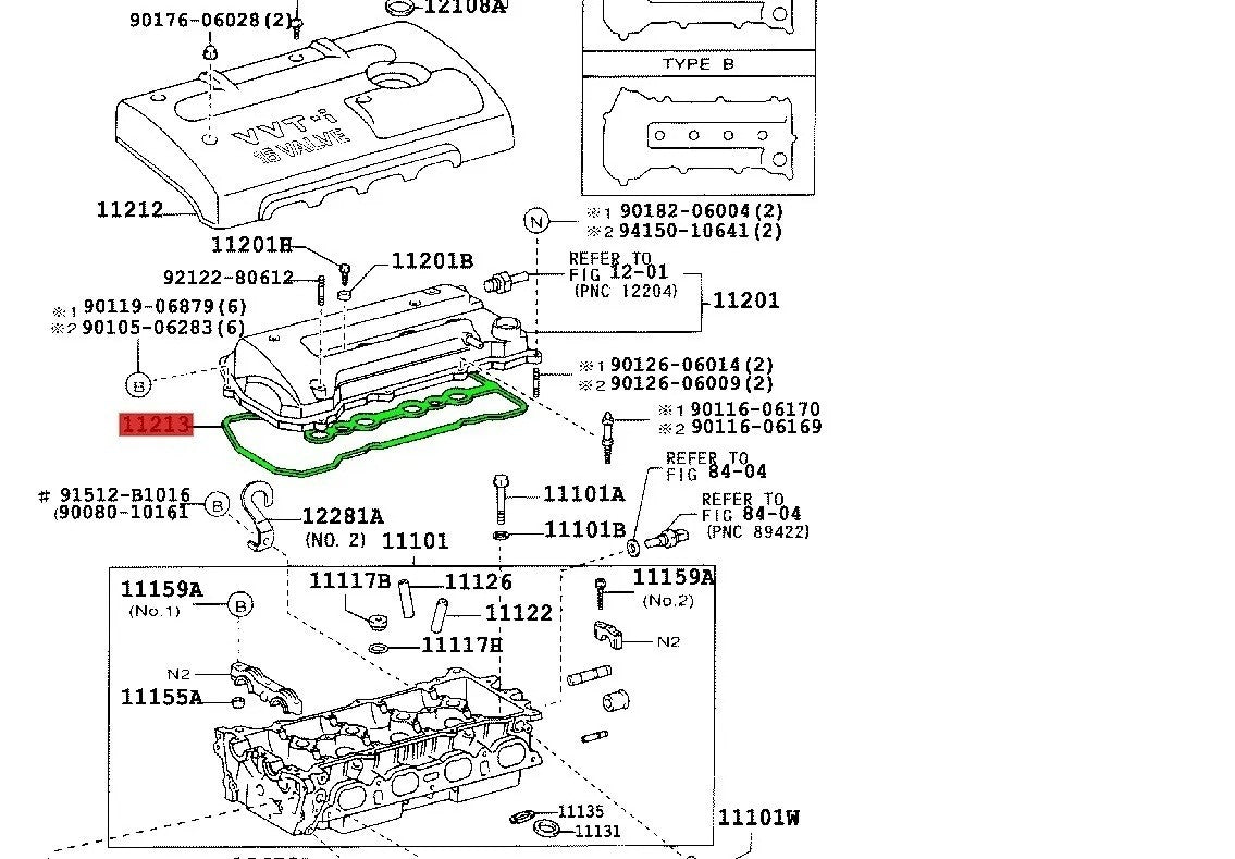Empacadura Tapa Válvula Original para Corolla