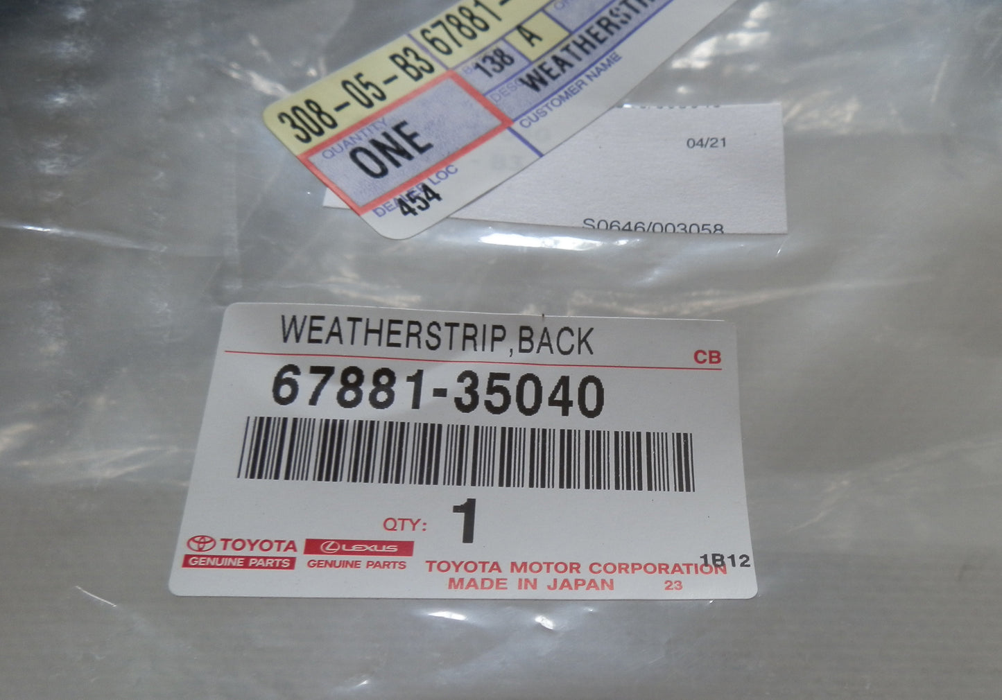 Goma Compuerta Trasera Original para 4Runner