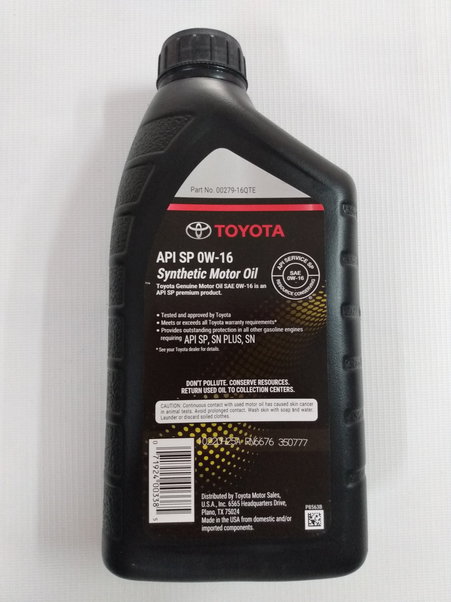 Aceite de Motor Toyota Sintético 0W-16 Original