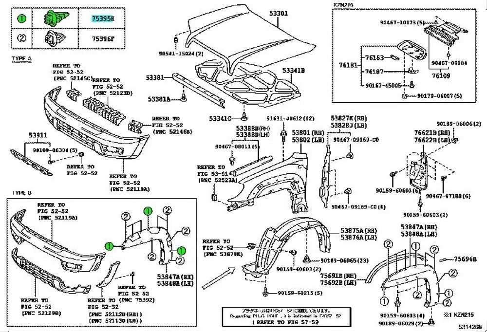 Clips Generico Anaranjado Buche para 4runner, Fj, Prado