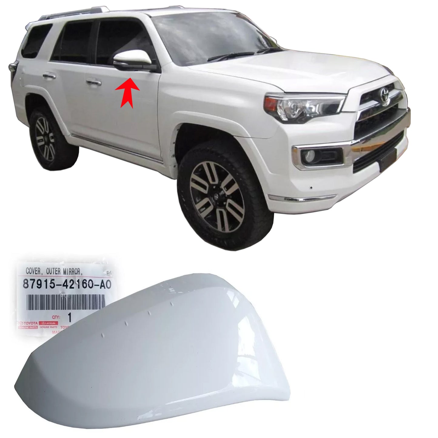 Tapa Retrovisor Derecho Original para 4Runner Importada