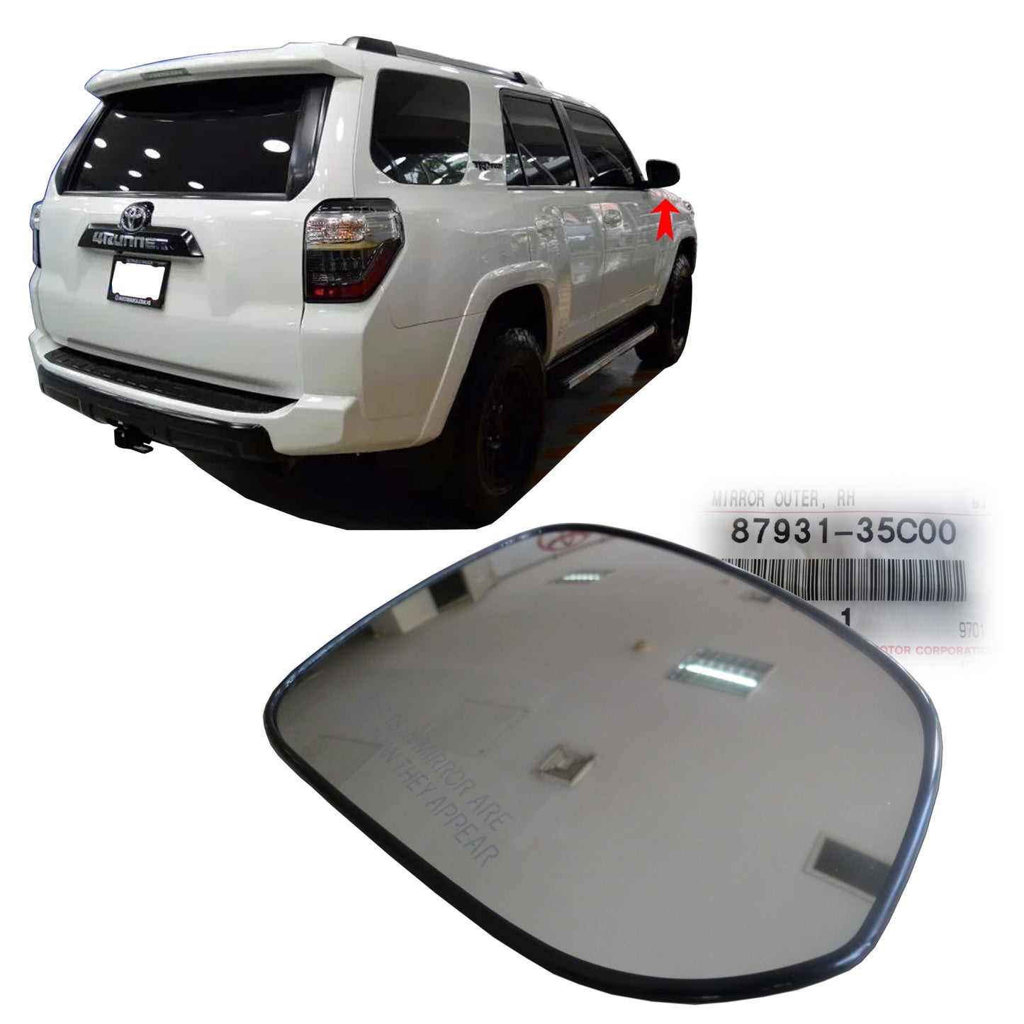 Espejo Retrovisor Derecho Original para 4Runner Importada