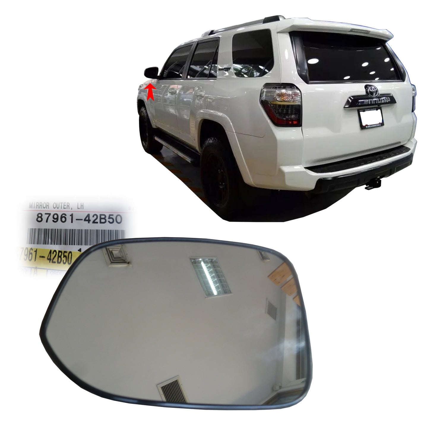 Espejo Retrovisor Izquierdo Original para 4Runner Importada