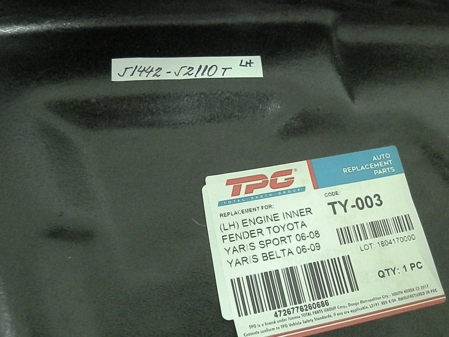 GUARDAPOLVO CARTER MOTOR IZQUIERDO YARIS 06-08 BELTA SPORT