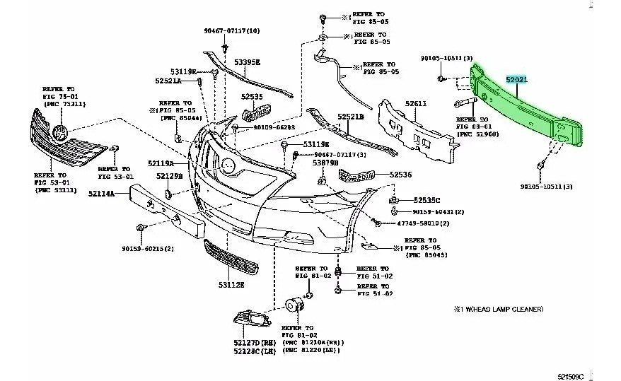 Refuerzo Parachoques Delantero Genérico Para Camry