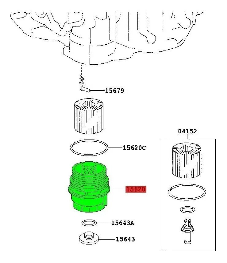 Base Filtro de Aceite Original para Camry Importado