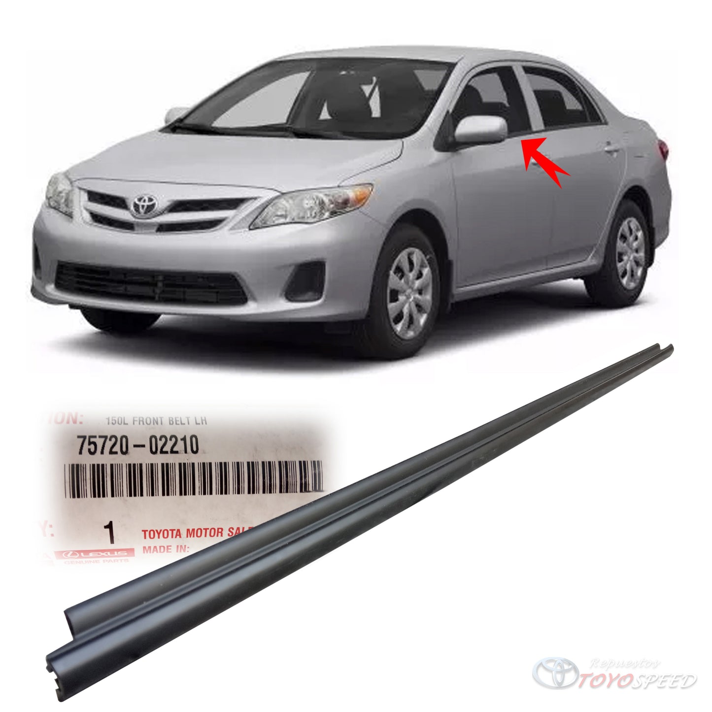 Cepillo Puerta Delantera izquierda Original para Corolla