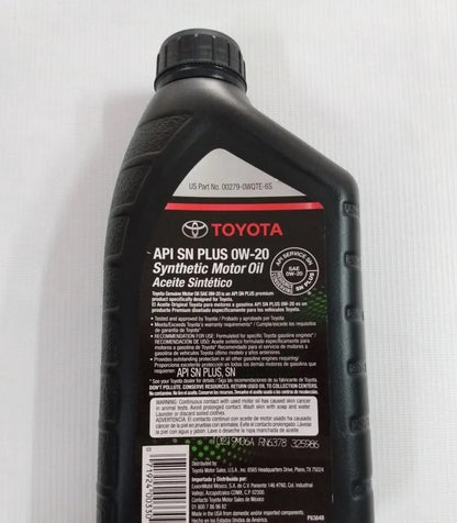 Aceite de motor toyota sintetico 0w-20 original