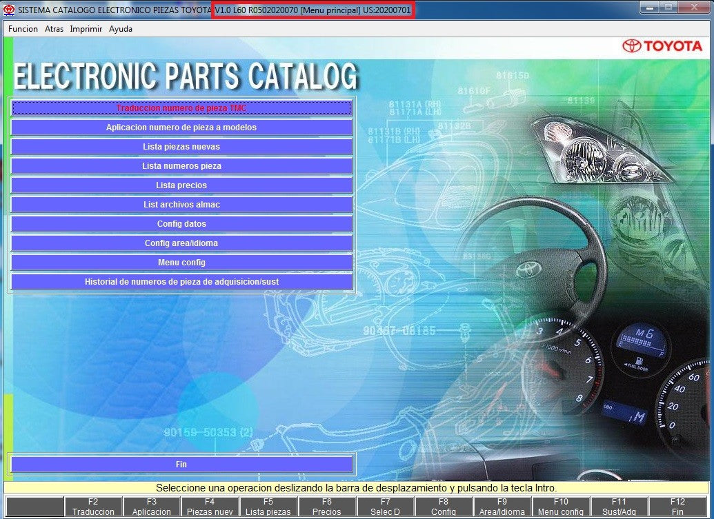 Catalogo Electronico de Partes Toyota Epc