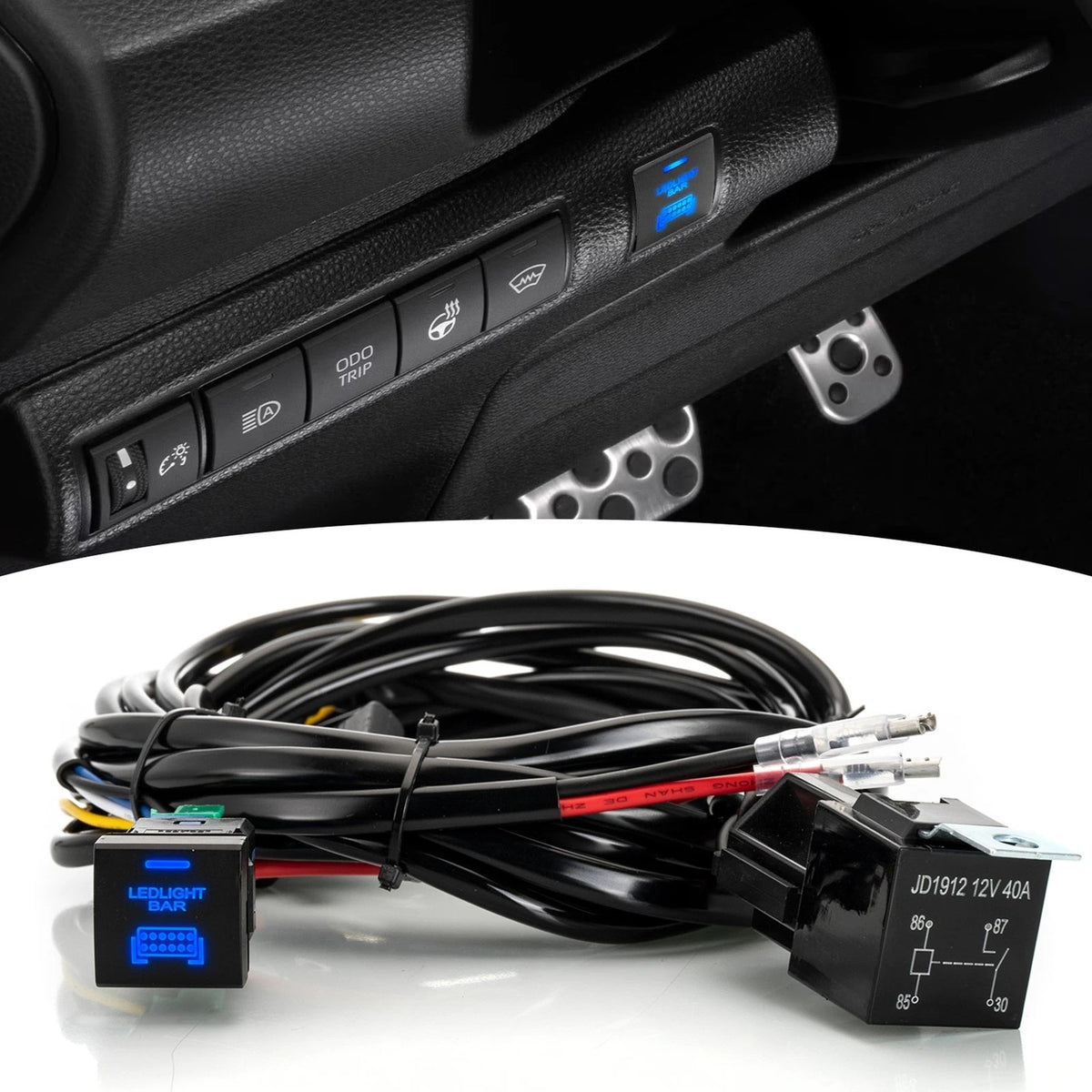 KIT DE INSTALACION PARA BARRA LED CABLEADO SWITCH TOYOTA