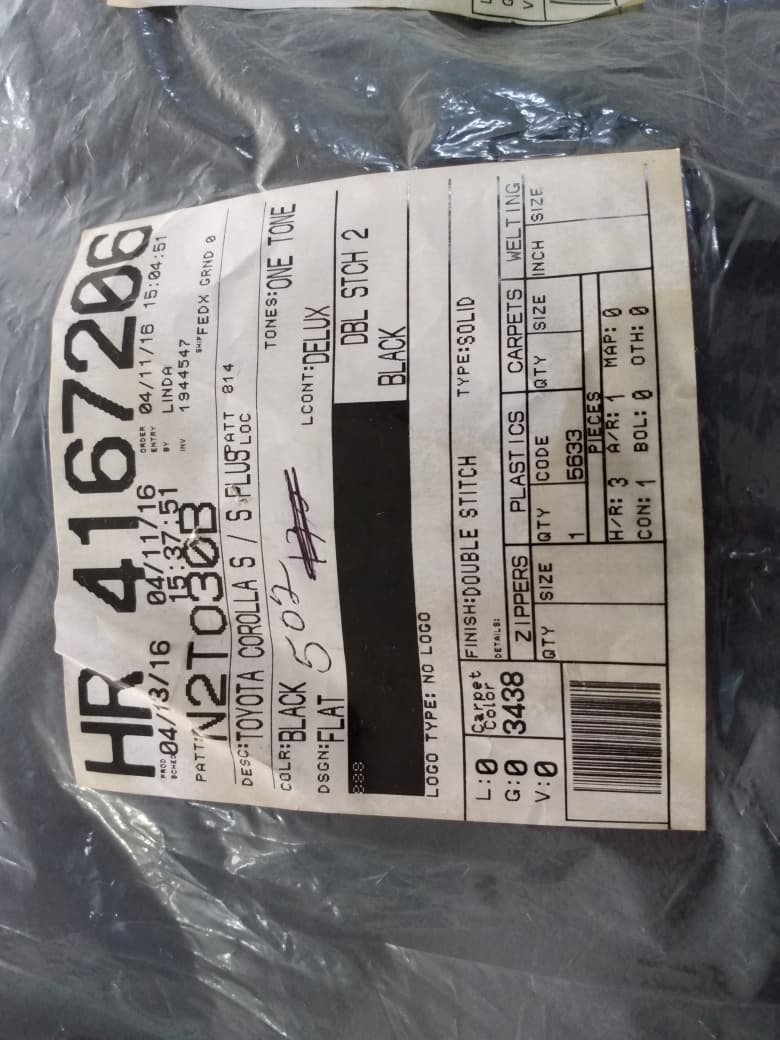 Kit Tapiceria Forro Asientos Corolla S / S Plus 2015-2017